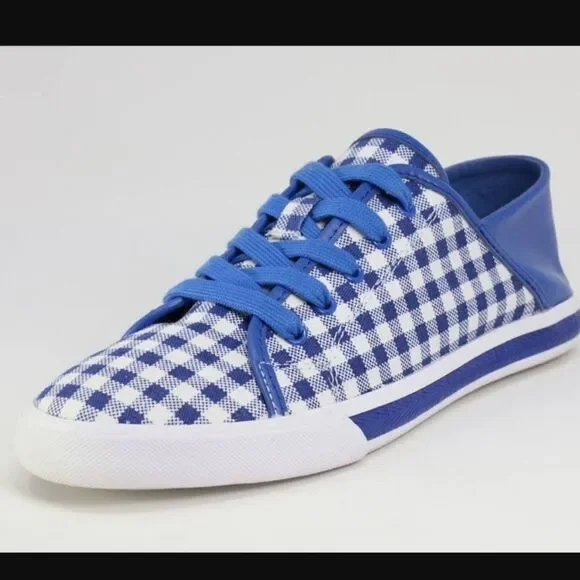 BRAND NEW ISAAC MIZRAHI MIZRAHI LIVE! LACE-UP GINGHAM SNEAKERS - Picture 13 of 14